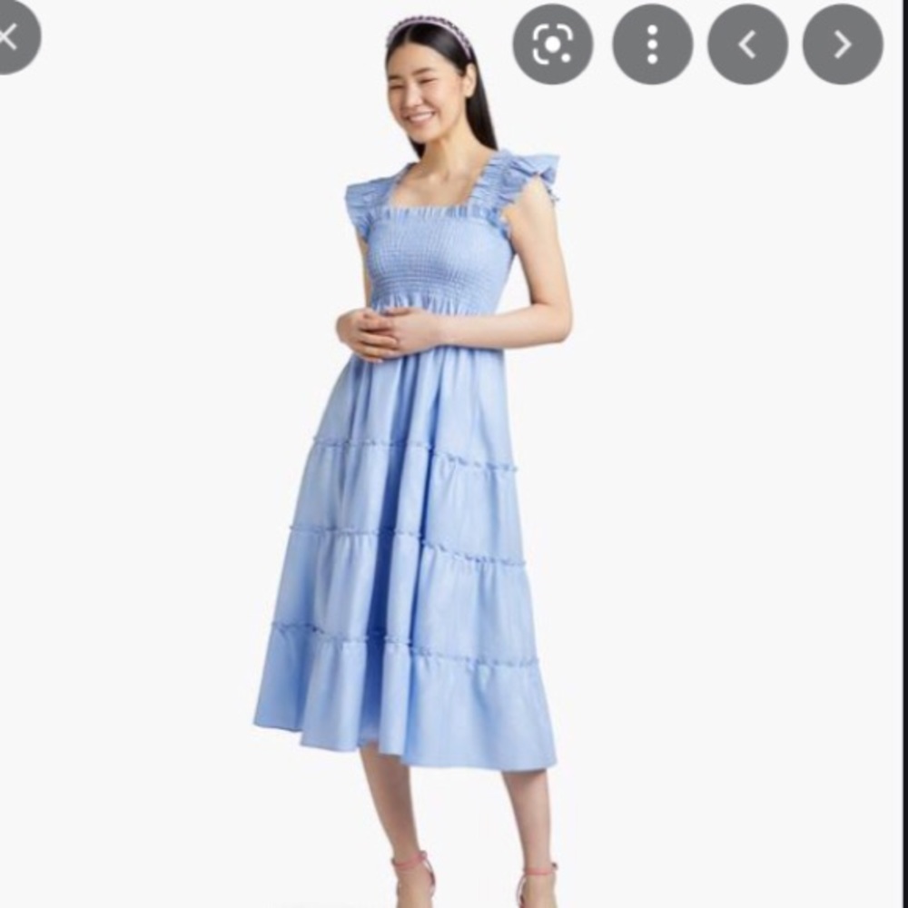 Hill House The Ellie Nap Dress Light Blue Glitter